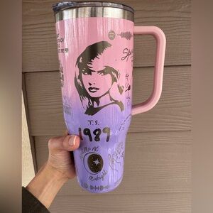 Pink Purple Ombre Taylor Swift 1989, Eras, Lover Engraved 40 Oz Tumbler